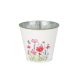 Tin planter with flower pattern 11,5x10,7cm